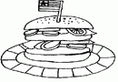 盘子里的汉堡简笔画