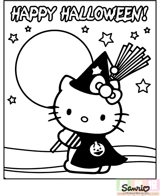 快乐的KITTY猫简笔画