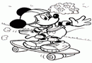 米老鼠玩滑板车简笔画